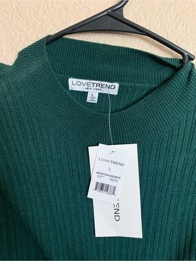 Women’s Dark Teal Ribbed Mock Neck Sweater
